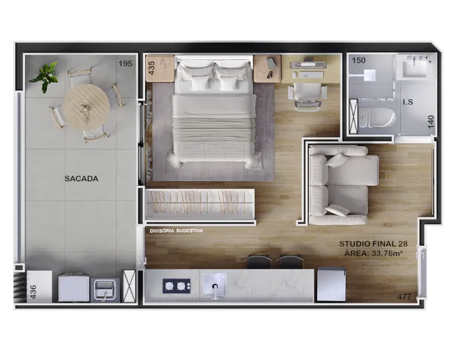 Imagem 9: Excelente oportunidade! Apartamento à venda em Curitiba-PR, Boa Vista, com 1 quarto, 1