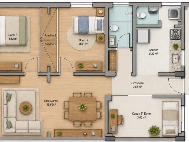 Imagem 6: Apartamento para venda em Ponta da Praia com 2 quartos, 72m²