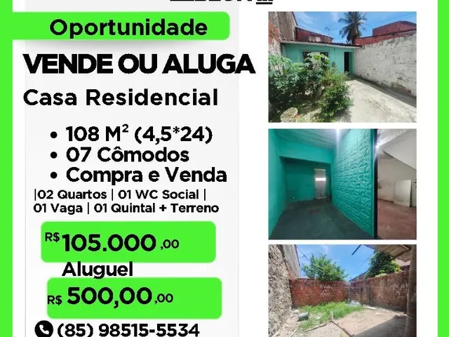 Imagem: CASA 02 QUARTOS QUINTAL NO PARQUE LEBLON