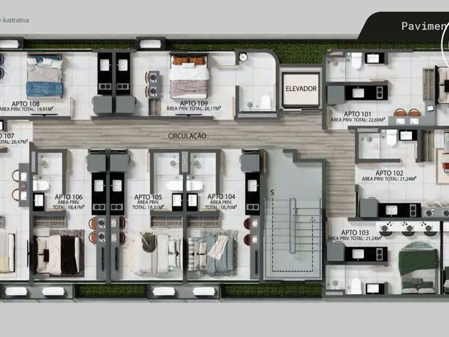 Imagem 11: Flat à venda, no Conexus em João Pessoa, Jardim Oceania, com 1 quarto, 17,32m²