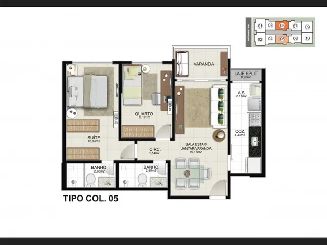 Imagem 9: Ed. Mar Cáspio Apartamento 2 Quartos para Venda em Praia de Itaparica Vila Velha Es