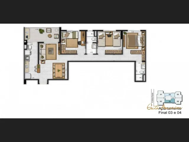 Imagem 3: Apartamento 3 Suítes - Pallazo Ducale - Centro - Nova Iguaçu - Aluguel - Venda