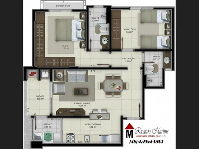 Imagem 9: Apartamento a Venda Bairro Comerciário Volano Criciúma