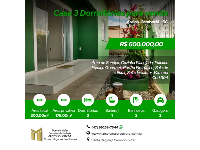 Imagem: Casa a Venda no Bairro Areias em Camboriú