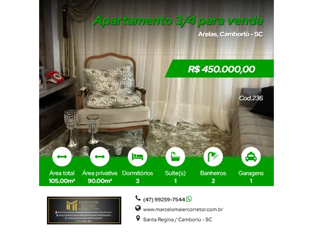 Imagem: Lindo Apartamento a Venda no Bairro Areias