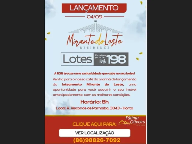 Imagem: Loteamento Mirante do Leste Plantão de