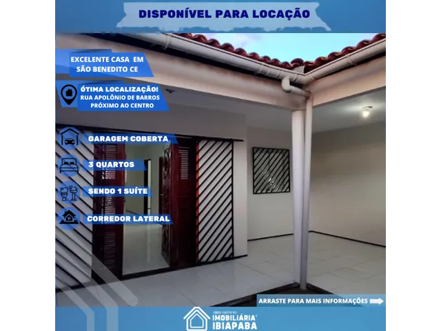 Imagem 1: Excelente Casa para Locação Disponível em São Benedito Ce