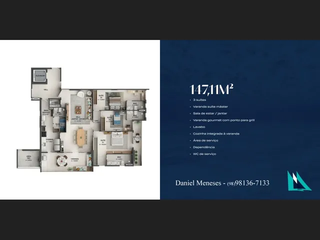 Imagem 13: Marina Península, 168M², 156M², 150M² e 147M², 3 a 4 Suítes, 3 Vagas de Garagem