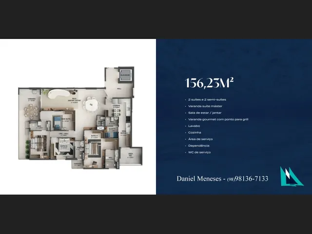 Imagem 2: Marina Península, 168M², 156M², 150M² e 147M², 3 a 4 Suítes, 3 Vagas de Garagem