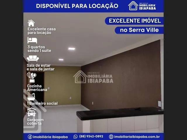 Imagem: Excelente Casa para Locação no Serra Ville