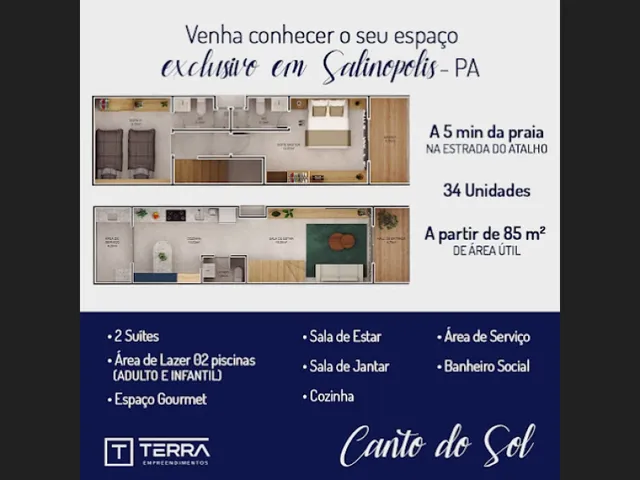 Imagem 8: Casas Duplex no Condominio Canto do Sol com 2 Quartos em Atalaia - Salinópolis - Pará