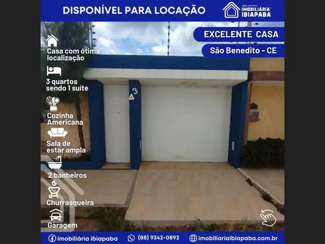Imagem: Excelente Casa para Locação em São Benedito