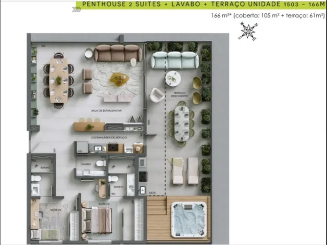 Imagem 1: Águas Claras Casa 35 - Penthouse 2 Suítes + Lavabo + Terraço, Cobertura Linear 167 M²