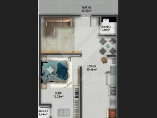 Imagem 8: Flat com 44 M², 1 Vaga