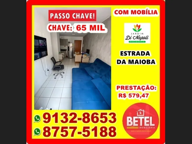 Imagem 3: Passo Chave de Apartamento Mobiliado no Condomínio Di Napoli (Próximo Ao Cohatrac