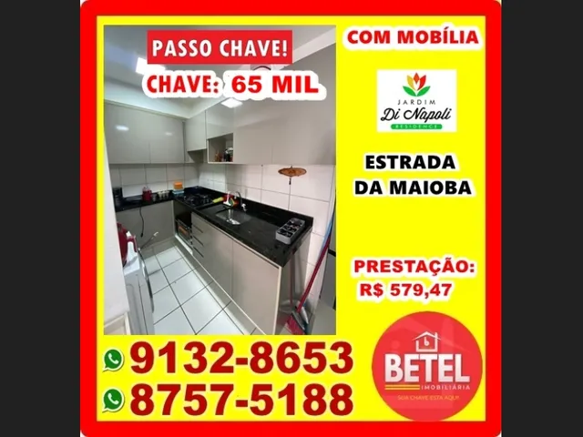 Imagem 2: Passo Chave de Apartamento Mobiliado no Condomínio Di Napoli (Próximo Ao Cohatrac