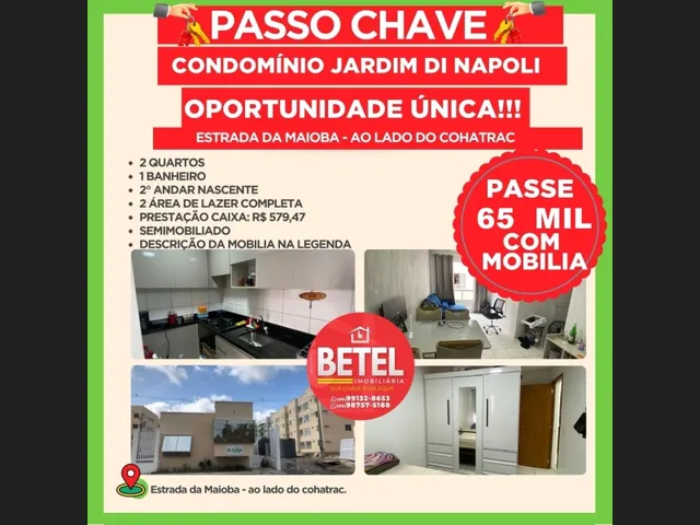 Imagem 6: Passo Chave de Apartamento Mobiliado no Condomínio Di Napoli (Próximo Ao Cohatrac