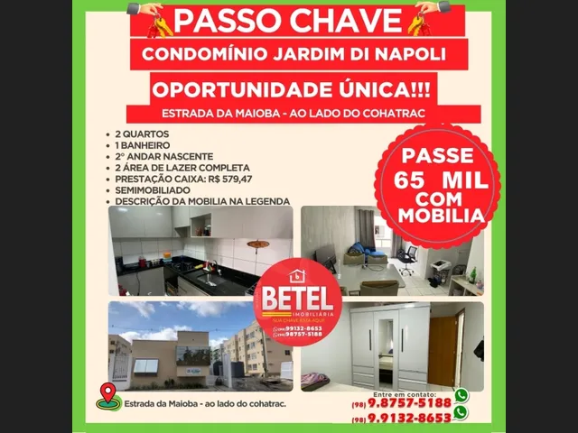 Imagem 16: Passo Chave de Apartamento Mobiliado no Condomínio Di Napoli (Próximo Ao Cohatrac