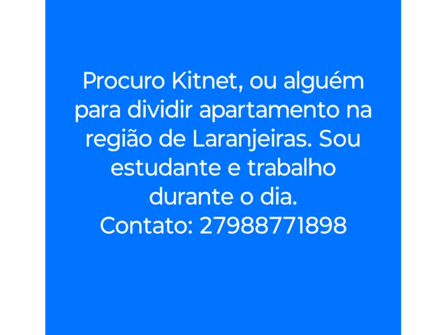 Imagem: Procuro Kitnet Ou Alguém para Dividir Apartamento
