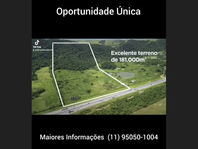 Imagem: Terreno 181.000 M2 Plaino de Frente P/ Via