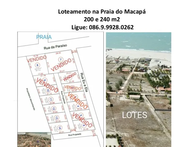Imagem: Loteamento na Praia do Macapá