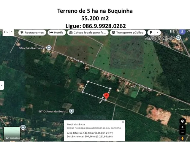 Imagem: Terreno de 5,52 Ha na Buquinha
