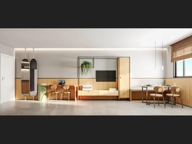 Imagem 15: Um Charme de Estilo e Imponência em Seu Quarto e Sala
