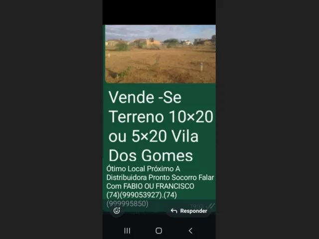 Imagem: Terreno Vila dos Gomes Uaua Bahia