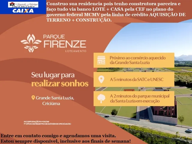 Imagem: Loteamento Parque Firenze santa Luzia Criciúma