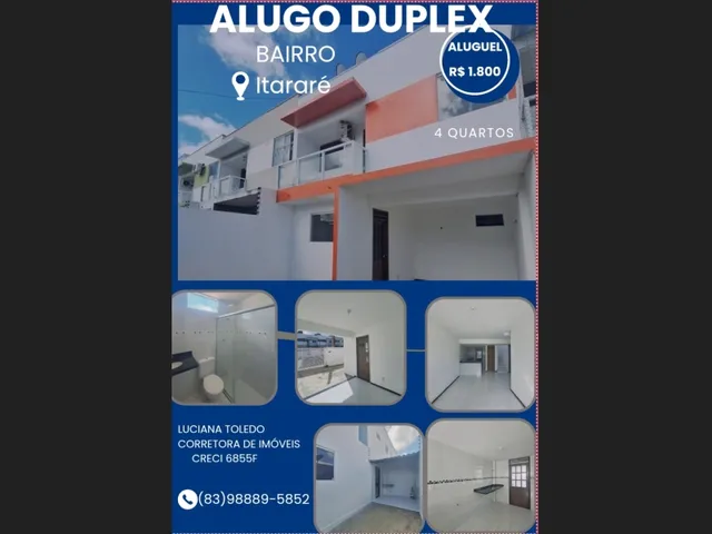 Imagem: Alugo Duplex, Bairro Itararé, Perto Estágio