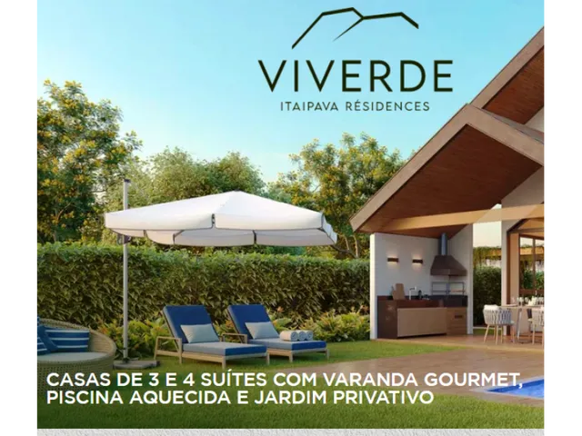 Imagem: Viverde Residences - Casas de 3 e 4 Suítes