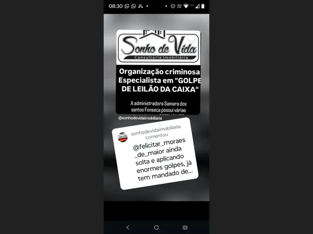 Imagem 6: Golpe do Leilao da Caixa. Imobiliaria Sonho de Vida É Fraude