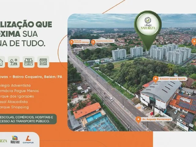 Imagem 3: Village Natureza em Belém – Entrada de 5 mil e 2 Quartos com Lazer de Clube