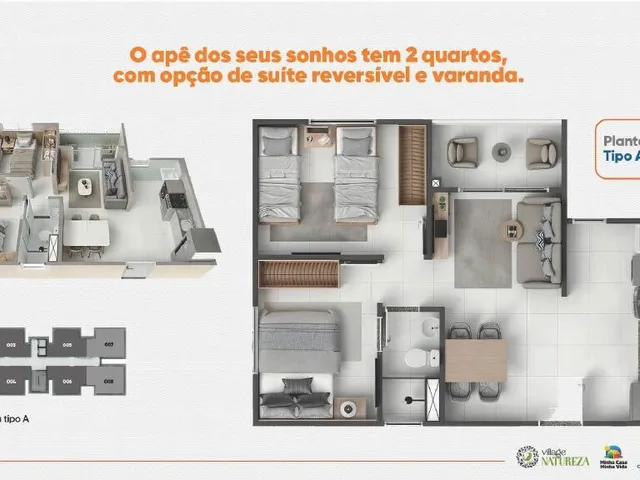 Imagem 5: Condomínio em Belém com Apartamentos de 2 Quartos e Varanda