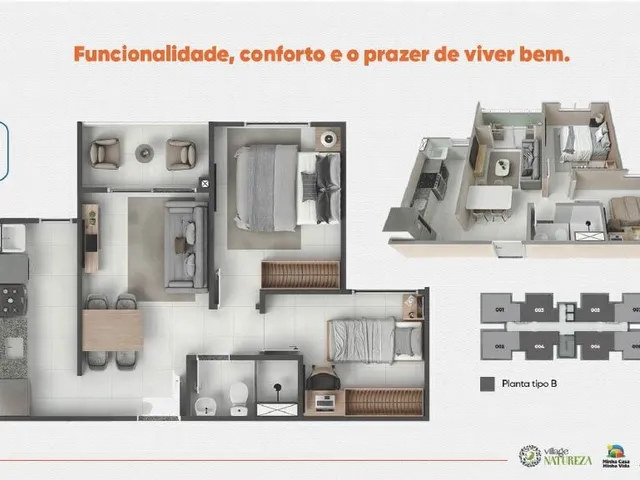 Imagem 8: Village Natureza – 2 Quartos em localização privilegiada próximo ao Parque Shopping