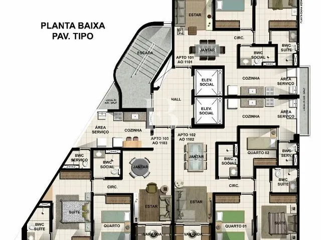 Imagem 5: Apartamento com 68m² 3 quartos a venda em Casa Amarela - Recife/PE