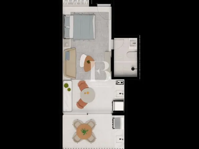 Imagem 14: Apartamento Studio com 36m² e espaço gourmet em uma localização exclusiva na Praia
