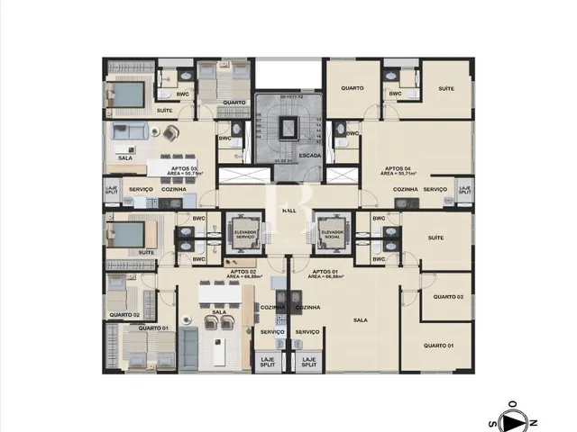 Imagem 5: Insuperável! Apartamento à venda com 50m² em construção no bairro da Tamarineira
