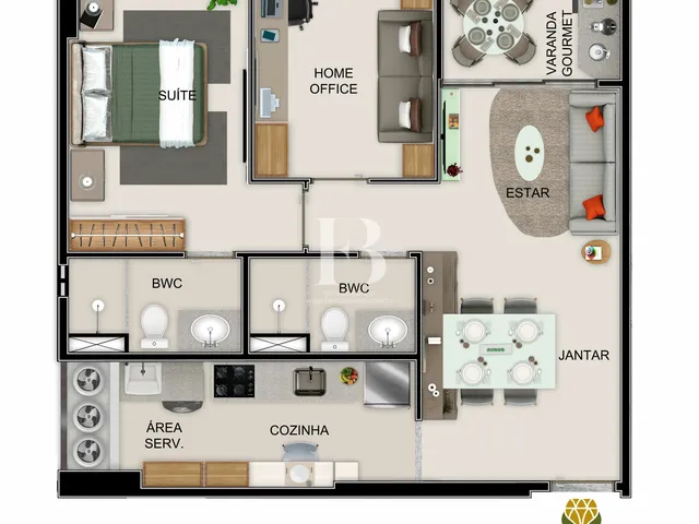 Imagem 15: Apartamento Alto Padrão com 54M² - 2 Quartos no Bairro das Graças