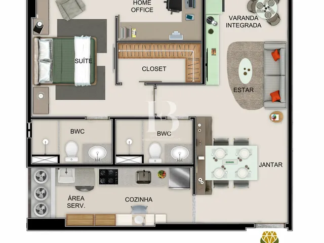 Imagem 16: Apartamento Alto Padrão com 54M² - 2 Quartos no Bairro das Graças