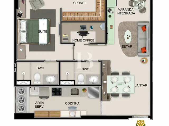 Imagem 14: Apartamento Alto Padrão com 54M² - 2 Quartos no Bairro das Graças