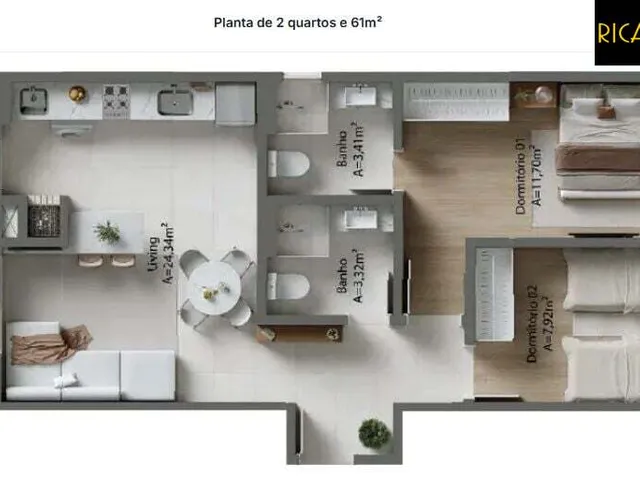 Imagem 6: Visio Home | Apartamentos 2 Dormitórios | Bairro Forquilhinhas | São José