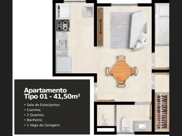 Imagem 9: Residencial Parque Resedá, Bairro Portal Sudoeste, 2 quartos, venda