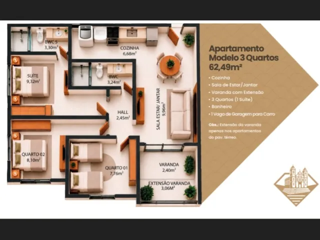 Imagem 6: Residencial Diamantina, Bairro Presidente Médici, 2 e 3 quartos, com varanda