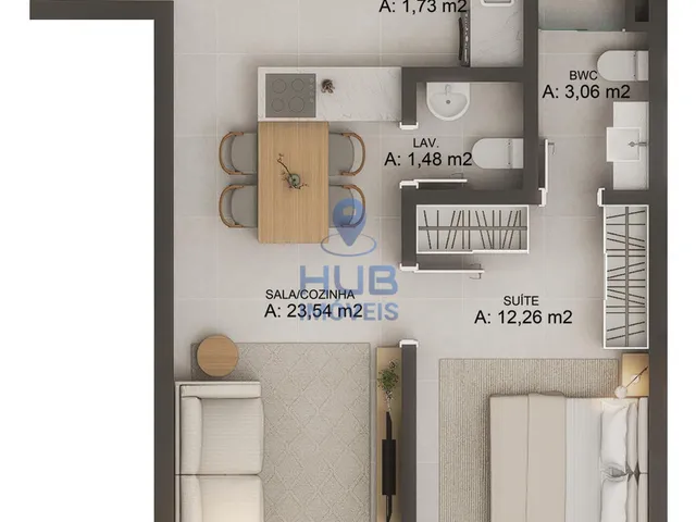 Imagem 2: Apartamento 1Dormitório para Venda em Florianópolis - Sc