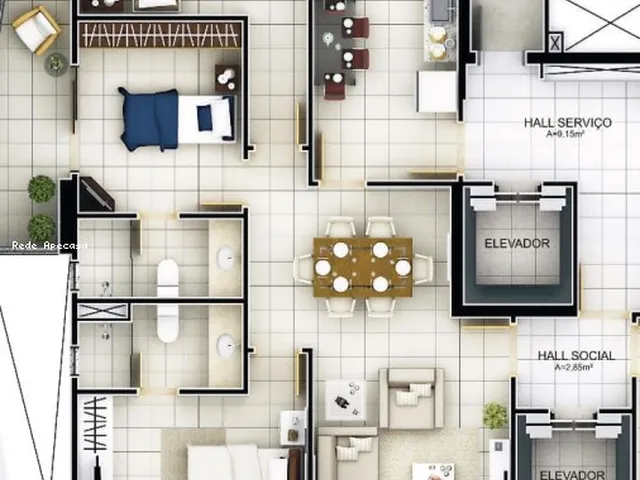 Imagem 3: Apartamento para Venda em Belém, Jurunas, 3 Dormitórios, 3 Suítes, 4 Banheiros, 2 Vagas