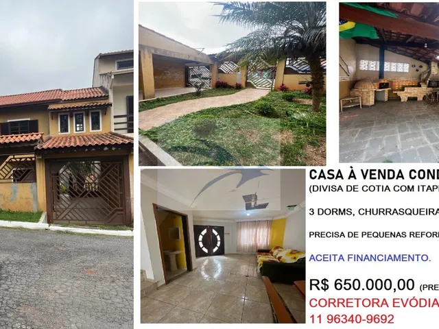 Imagem: A casa em condomínio possui 3 Dormitórios, 2 Banheiros, 3