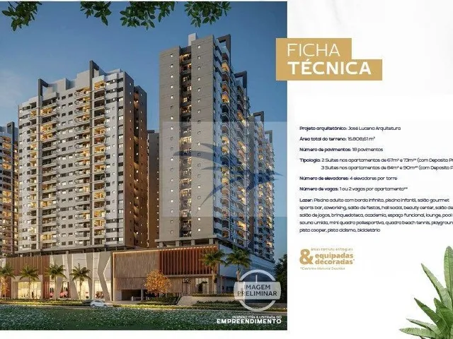Imagem: O apartamento possui 2 Dormitórios, 2 Suítes, 1 Vaga na