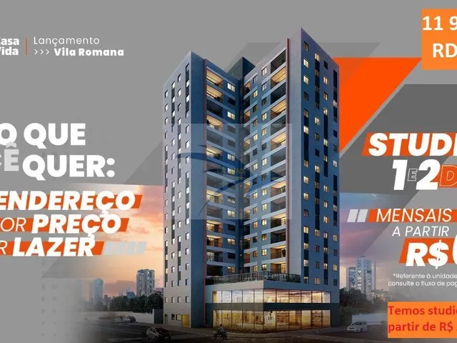 Imagem 1: Lançamento de Studios e Apartamentos Compactos na Vila Romana