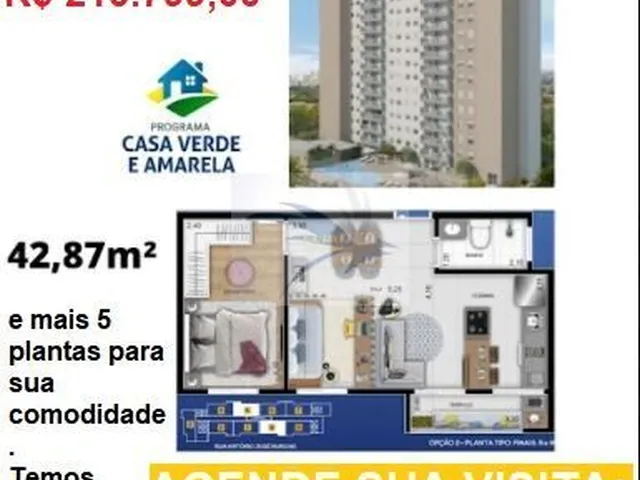 Imagem: O apartamento possui 2 Dormitórios, 1 Banheiro, 1 Vaga na